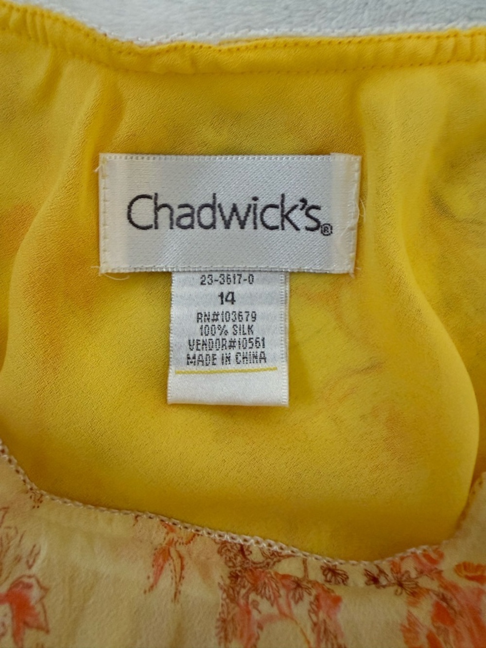 Vintage Chadwicks 100% Silk Floral Maxi Skirt Yellow Elastic Waist Size Large - Picture 3 of 8